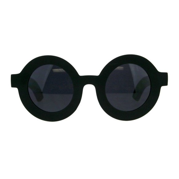 Black Matte Round Gothic Sunglasses Kat Von D - Picture 2 of 5